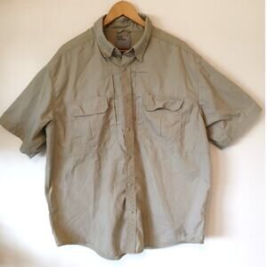 5.11 Tactical Performance Shirt Tan Vented Back Extra Pockets